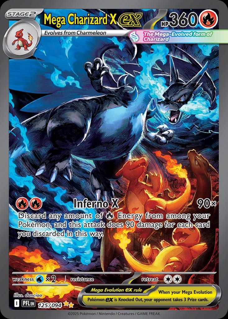 Carta Mega Charizard X ex (Mega Evolution—Phantasmal Flames)