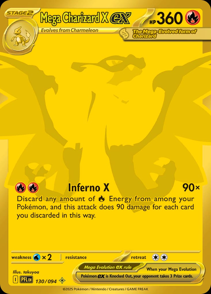 Carta Mega Charizard X ex (Mega Evolution—Phantasmal Flames)