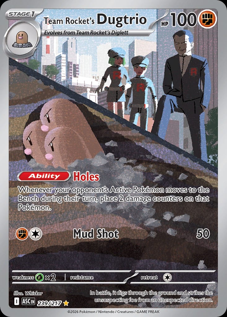 Carta Team Rocket's Dugtrio (Mega Evolution—Ascended Heroes)